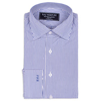 Bespoke - White & Dark Blue Medium Striped Shirt